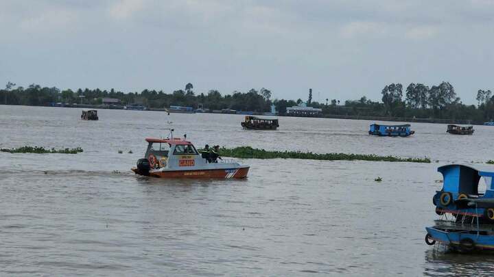 Sông Tiền, tỉnh Đồng Tháp - nơi xảy ra vụ việc. (Ảnh: Bảo Linh)