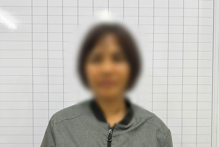 Bị can N.T.T. tại cơ quan công an.