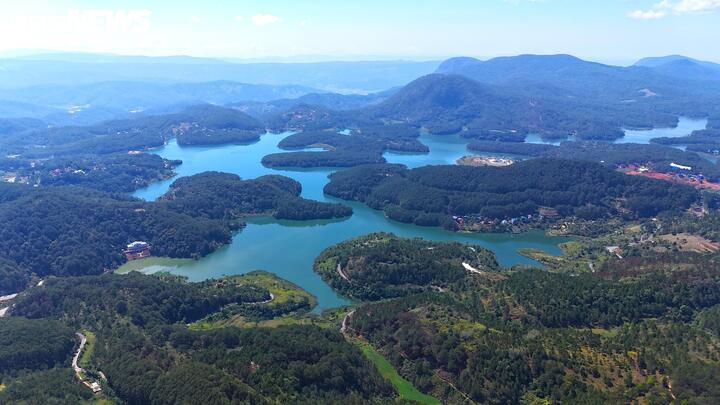 Khu vực hồ Tuyền Lâm - nơi phát hiện thi thể nạn nhân đã tử vong.