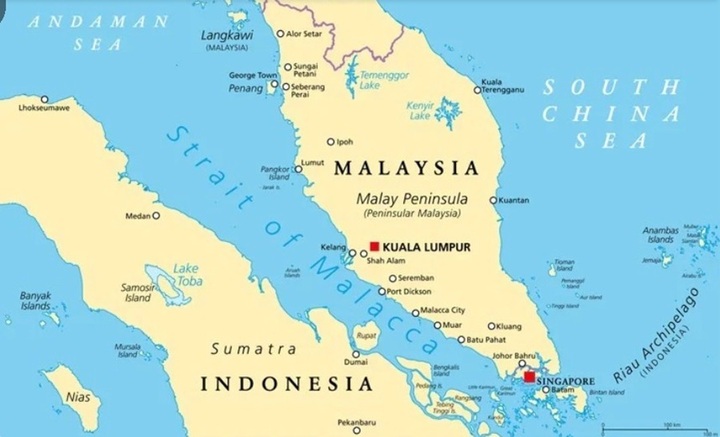Eo biển Malacca trên bản đồ. Ảnh EurAsian Times