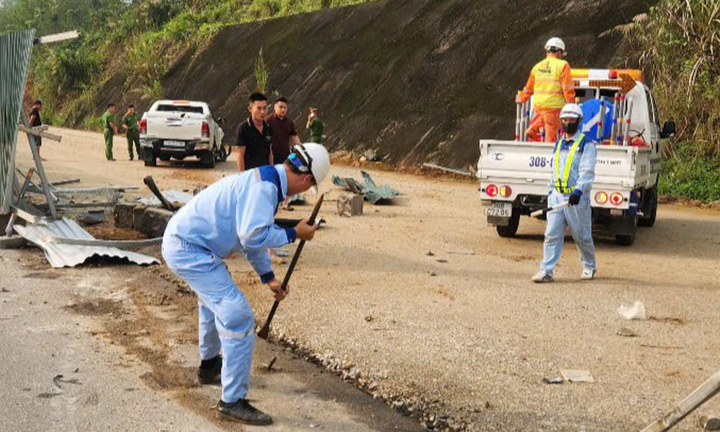 Hiện trường nơi xảy ra vụ tai nạn.