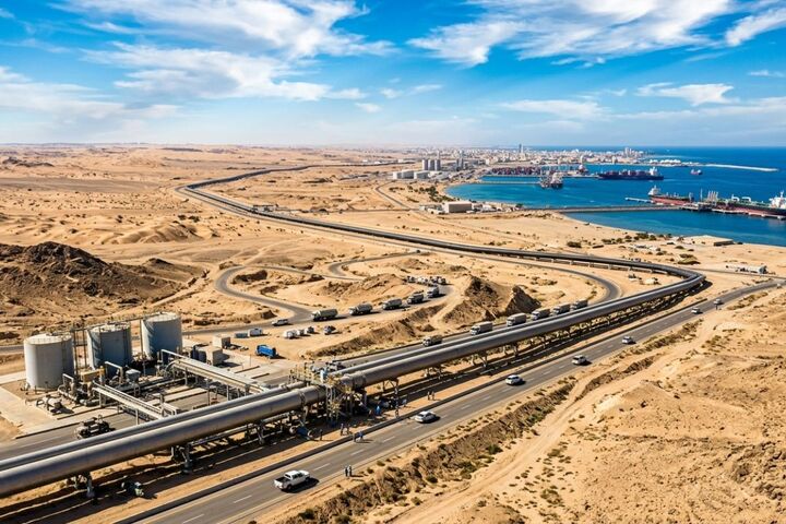 Đường ống dẫn dầu qua sa mạc. Ảnh CPG