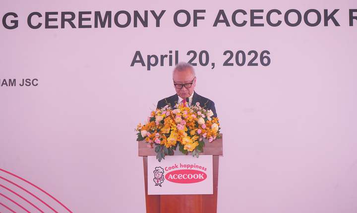 Ông Kaneda Hiroki – Tổng Giám đốc Acecook Việt Nam - phát biểu trong buổi Lễ động thổ.