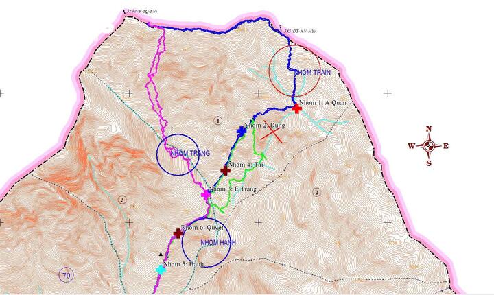 Toạ độ khoanh vùng tìm kiếm nam sinh mất tích.