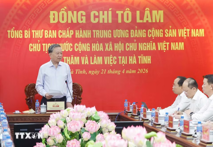Tổng Bí thư, Chủ tịch nước Tô Lâm phát biểu tại buổi làm việc. (Ảnh: TTXVN)