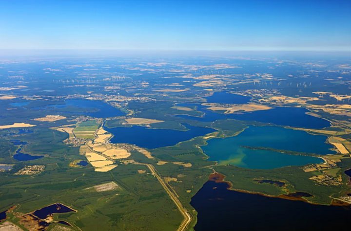 Quần thể hồ Lusatia nhìn từ trên cao. (Ảnh: Euronews)