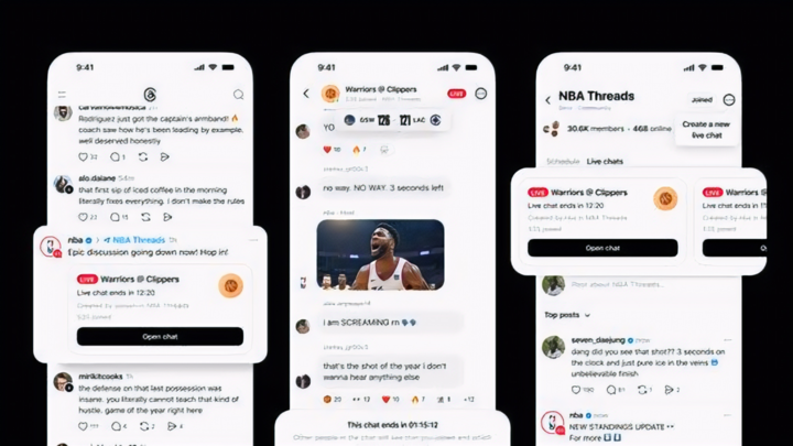 Giao diện Live Chat trên Threads trong trận NBA Playoffs. (Nguồn: Meta)