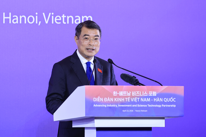 Thủ tướng Lê Minh Hưng đánh giá Diễn đàn là sự kiện có ý nghĩa đặc biệt quan trọng, khẳng định kết quả hợp tác của hai quốc gia trong hơn 30 năm qua. (Ảnh: VGP/Nhật Bắc)