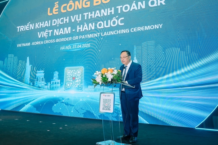 Ông Phạm Anh Tuấn - Vụ trưởng Vụ Thanh toán Ngân hàng Nhà nước Việt Nam - phát biểu tại sự kiện.