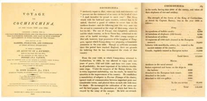 Thứ trưởng bộ hải quân Anh John Barrow ghi rõ nhà máy diêm tiêu khổng lồ và 66.200 quân Pháp Ấn. Trong bối cảnh năm 1806 ông Barrow chắc chắn phải ghi chính xác quân số để cảnh báo hoàng gia Anh.