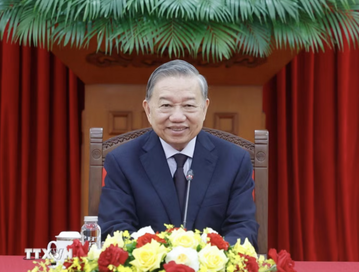 Tổng Bí thư, Chủ tịch nước Tô Lâm điện đàm với Thủ tướng Australia Anthony Albanese. (Ảnh: Thống Nhất/TTXVN)