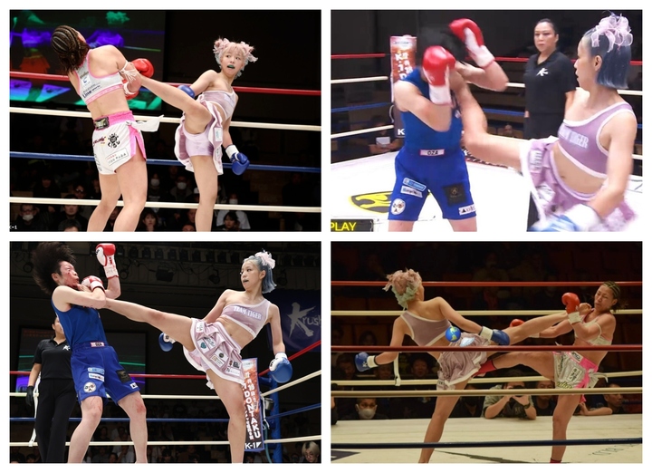 Những cú đá của Kimura Moena khiến đối thủ tối tăm mặt mũi