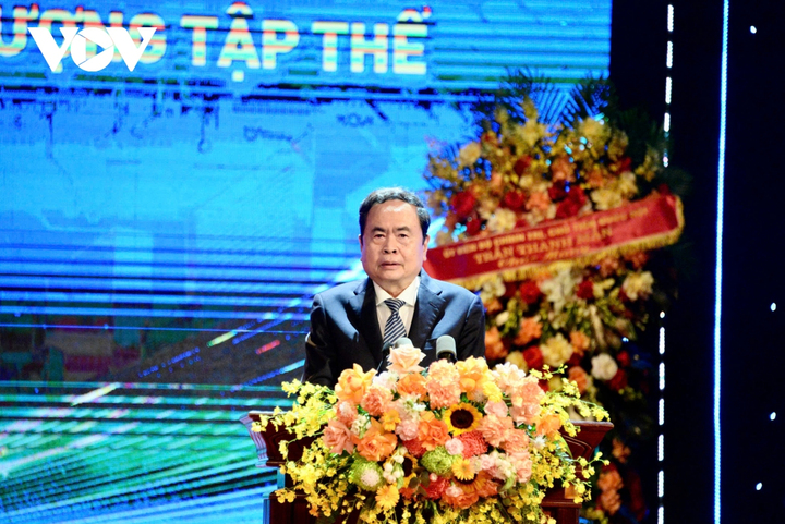 Chủ tịch Quốc hội Trần Thanh Mẫn phát biểu tại buổi lễ.