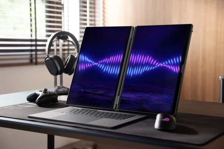 Laptop ROG Zephyrus Duo hai màn hình, kèm phụ kiện gaming chuyên nghiệp. (Nguồn: ASUS)