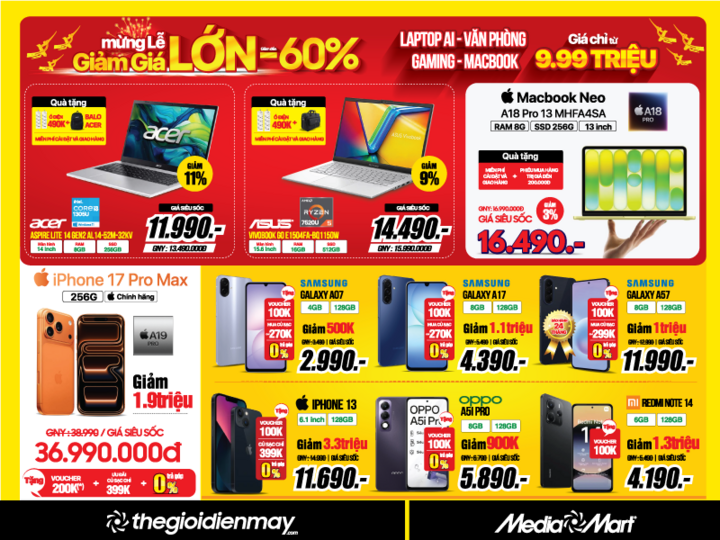 Siêu thị điện máy giảm sâu đến 60% kích cầu mua sắm dịp nghỉ lễ 30/4 & 1/5 - 7