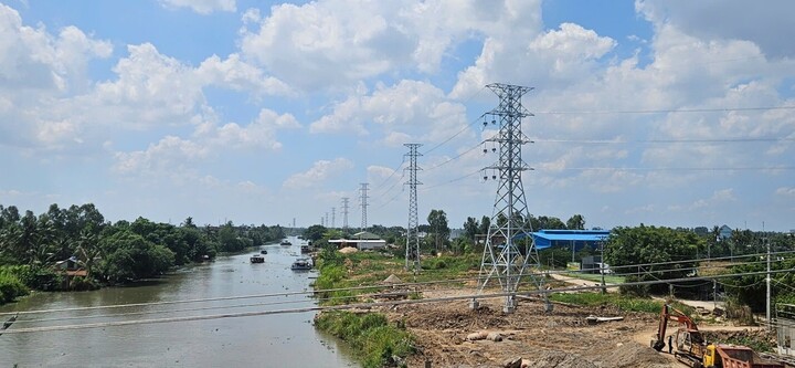 Công trình Đường dây 110kV Rạch Giá 2 - Vĩnh Quang (An Giang) sau khi đóng điện vận hành.