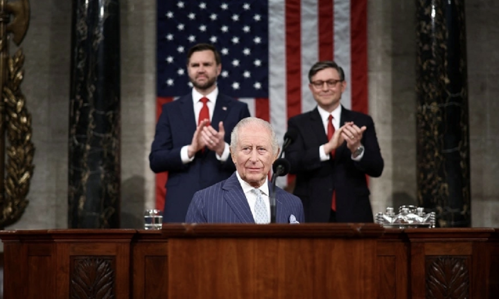 Vua Charles III của Anh phát biểu trước Quốc hội Mỹ tại Washington. Ảnh: Reuters