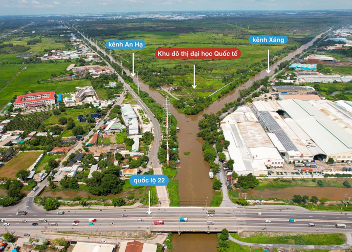 Khu đô thị Đại học Quốc tế Berjaya có vị trí tiếp giáp nhiều dự án hạ tầng trọng điểm ở phía Tây Bác TP.HCM. (Ảnh: BĐS Westland).