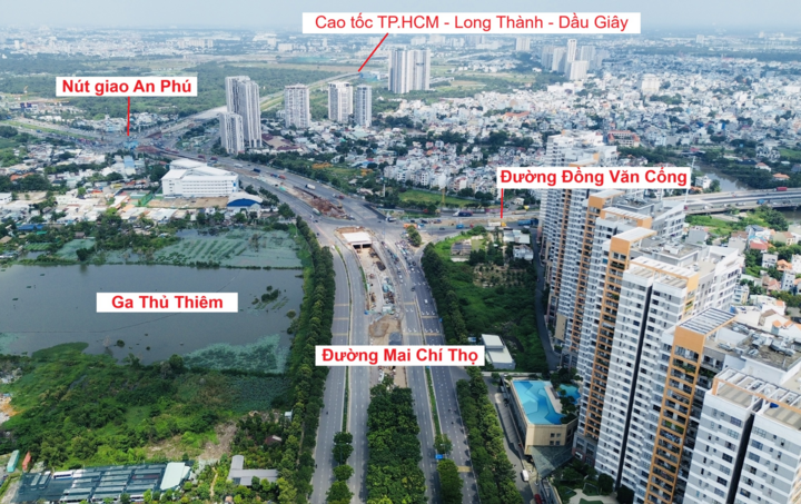 Ga Thủ Thiêm cũng là điểm giao giữa các tuyến đường sắt đô thị của TP.HCM và cao tốc Bắc - Nam.