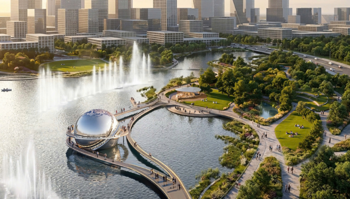 Phối cảnh Quảng trường trung tâm, nơi tổ chức các sự kiện kinh tế, chính trị, xã hội quan trọng của Thành phố. (Nguồn: TTNC Kiến trúc TP.HCM)