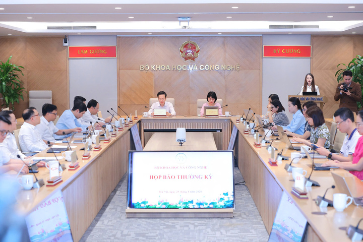 Họp báo thường kỳ tháng 4 của Bộ Khoa học và Công nghệ. (Ảnh: Bộ KH&CN)