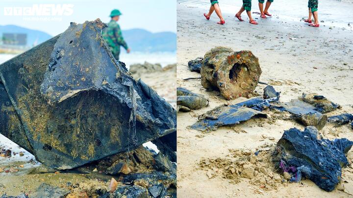 Các vật dụng cá nhân như giày lính, mũ cối, những mảnh vải bị mục nát bởi bùn đất và nước biển cũng được tìm thấy.