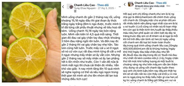 Nhiều chia sẻ về tác dụng thần dược của chanh (Ảnh chụp màn hình)
