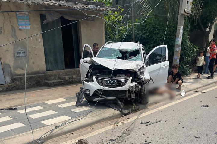 Hiện trường vụ TNGT khiến 2 người thương vong ở Hải Phòng.