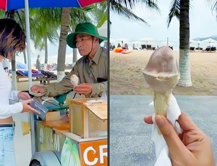 Hình ảnh cây kem "có vị rất tệ" nhưng được bán với giá 100.000 đồng.