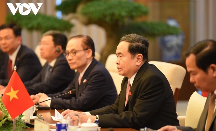 Chủ tịch Quốc hội Trần Thanh Mẫn phát biểu tại cuộc hội kiến.