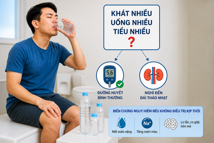 Đái tháo nhạt với đái tháo đường có những dấu hiệu giống nhau.
