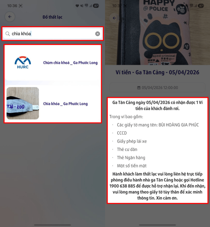Hướng dẫn cách tìm đồ thất lạc ở Metro HCM ngay trên ứng dụng điện thoại - 4