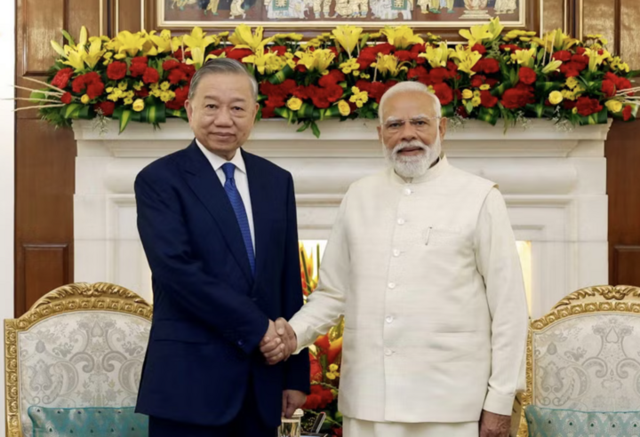Tổng Bí thư, Chủ tịch nước Tô Lâm và Thủ tướng Ấn Độ Narenda Modi. (Ảnh: TTXVN)