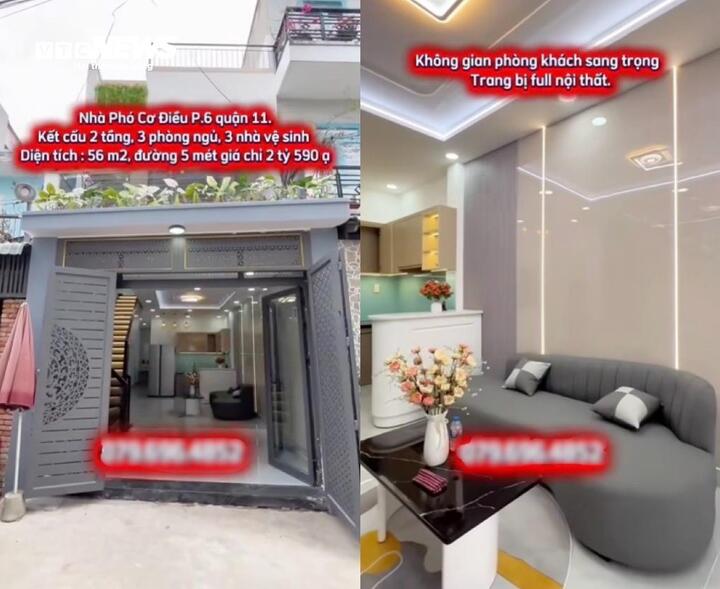 Những căn nhà Hiếu quảng cáo nằm ở khu vực trung tâm TP.HCM nhưng có giá rất "ảo" chỉ gần 2,6 tỷ đồng/căn. (Ảnh: Đại Việt)