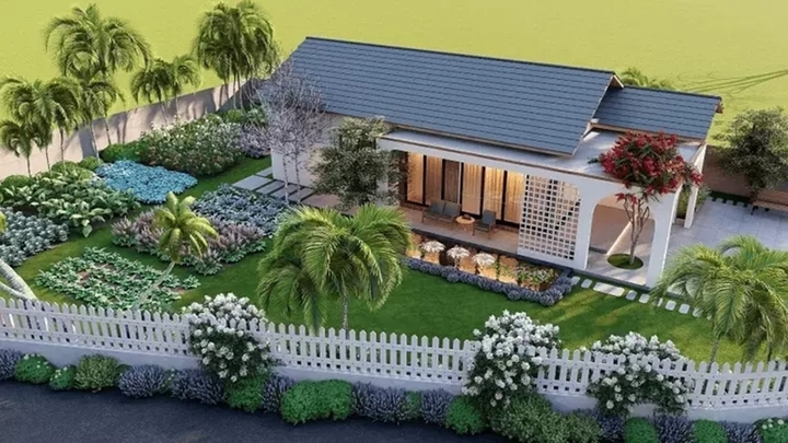 Nên quy hoạch tổng thể ngay từ đầu khi thiết kế nhà vườn. (Ảnh: Vĩnh Tường)
