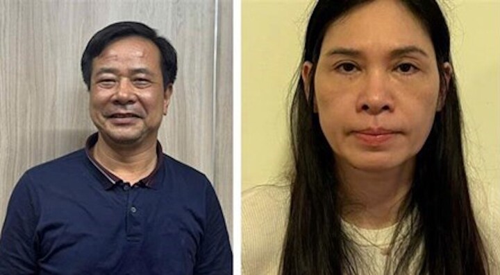 Bị can Nghiêm Quốc Hưng cùng vợ là Phạm Thị Hạnh.