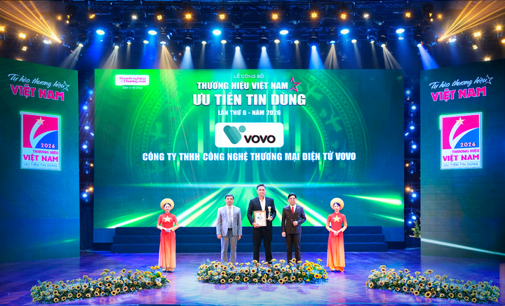 VOVO được trao danh hiệu “Thương hiệu Việt Nam ưu tiên tin dùng năm 2026”.