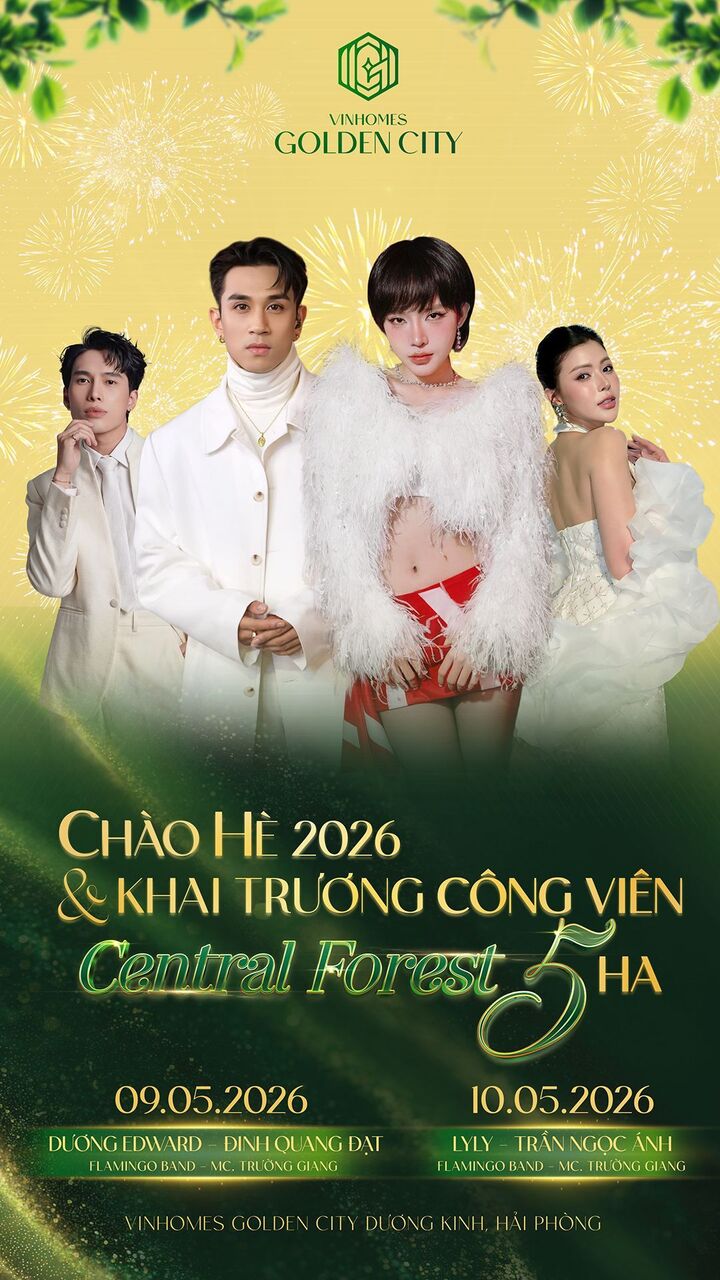 Sự kiện chào hè, khai trương công viên Central Forest sẽ diễn ra trong 2 ngày 9-10/5, nhiều hoạt động đặc sắc, chương trình âm nhạc với sự góp mặt của dàn ca sĩ nổi tiếng.