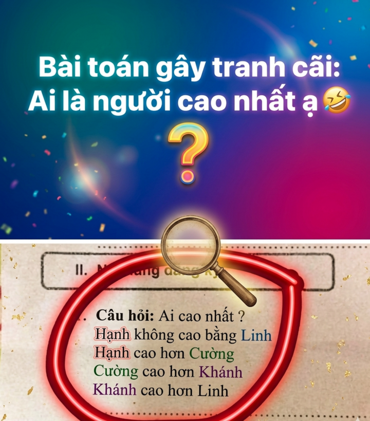 Theo bạn, ai mới là người cao nhất?