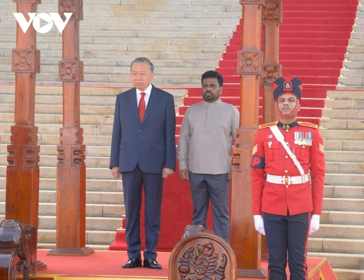 Tổng thống Sri Lanka Anura Kumara Dissanayake chủ trì Lễ đón Tổng Bí thư, Chủ tịch nước Tô Lâm.