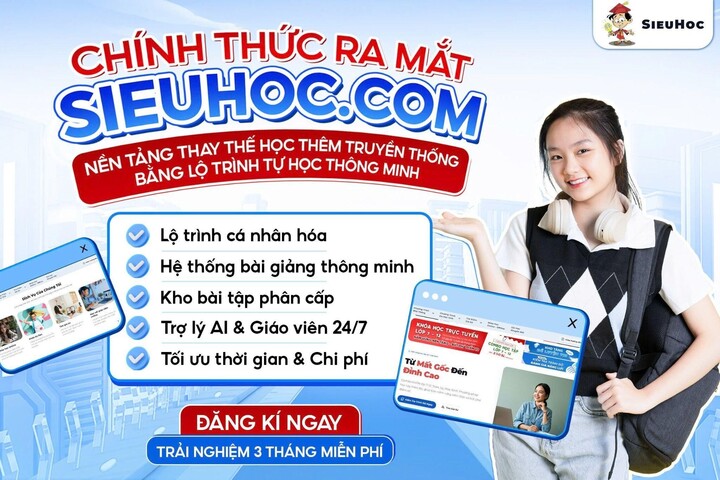 Siêu học có giao diện thân thiện, dễ dùng với kho hơn 10.000 đề thi tốt nghiệp THPT và ĐGNL mẫu.