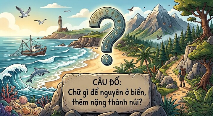 Chữ gì để nguyên ở biển, thêm nặng thành núi? (Ảnh minh họa)