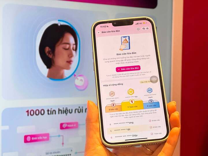 Tính năng báo cáo lừa đảo trên hệ thống ứng dụng MoMo.