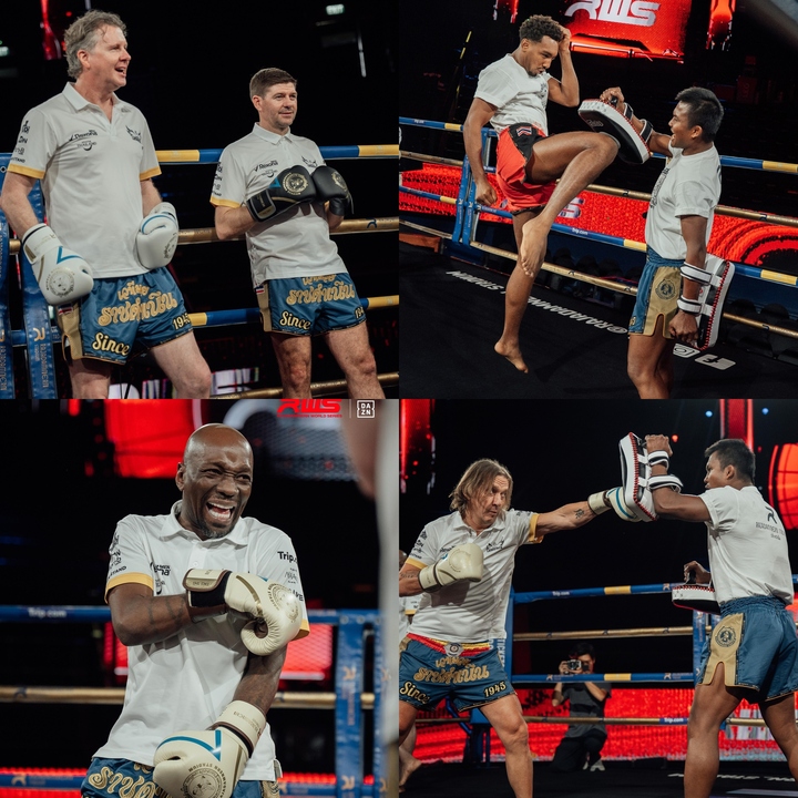 Buakaw dạy các kỹ thuật Muay Thái cho các cựu danh thủ