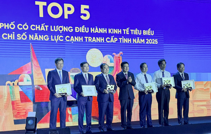 Phó Chủ tịch UBND tỉnh Phú Thọ Phan Trọng Tấn nhận Kỷ niệm chương và Giấy chứng nhận giải thưởng.