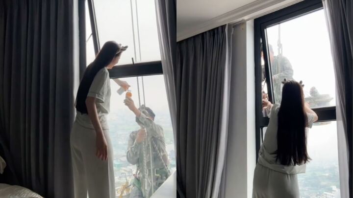 Hành động giúp đỡ giản dị, lan tỏa giá trị tích cực. (Ảnh chụp màn hình)