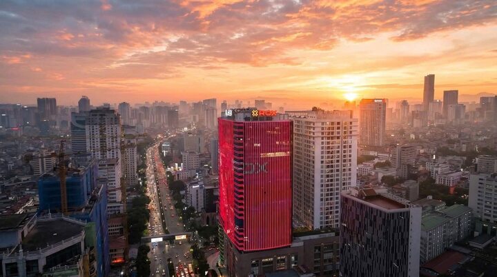Khoảnh khắc đón bình minh trở thành biểu tượng cho tinh thần luôn hướng về phía trước.