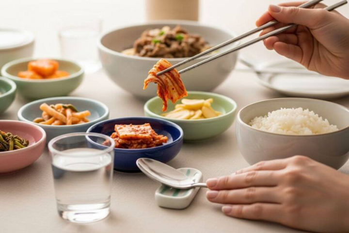 Việc để bát cơm lên bàn thể hiện sự sang trọng. (Ảnh: Korean Herald)