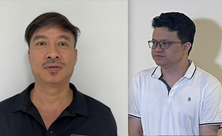 Bị can Diệp Văn Lập và Nguyễn Hải Bình.