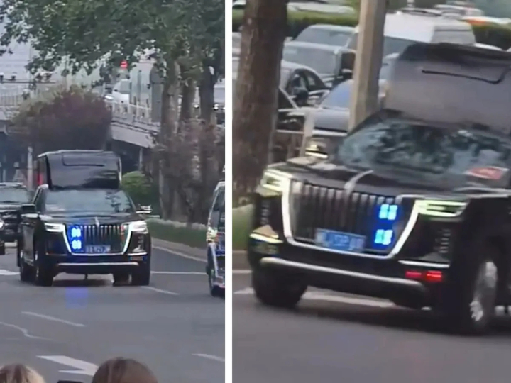 Một trong những chiếc SUV đặc biệt hộ tống đoàn của Tổng thống Trump trong chuyến thăm Trung Quốc. Ảnh X